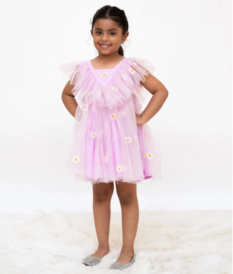 Manufactured by FAYON KIDS (Noida, U.P) Lilac Petal Net Dress