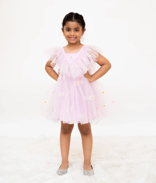 Lilac Bloom Net Dress