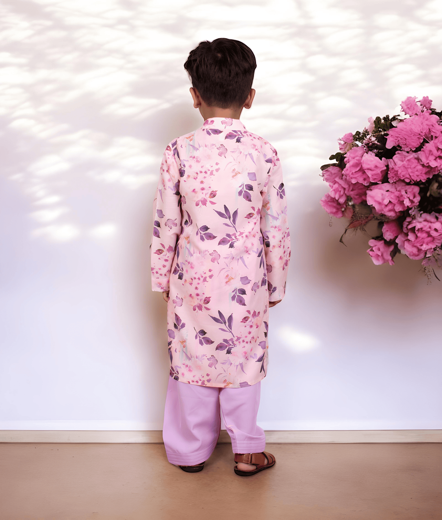 Manufactured by FAYON KIDS (Noida, U.P) Lilac Printed Kurta with Lilac Salwar for Boys