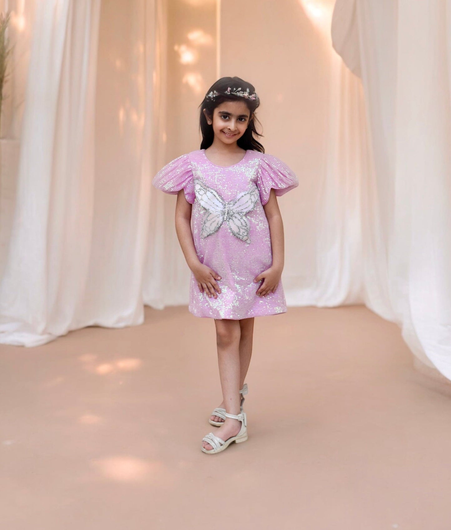 Manufactured by FAYON KIDS (Noida, U.P) Lilac Sequence Dress