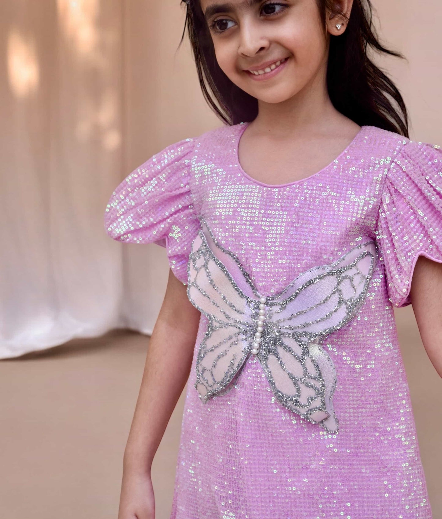 Manufactured by FAYON KIDS (Noida, U.P) Lilac Sequence Dress