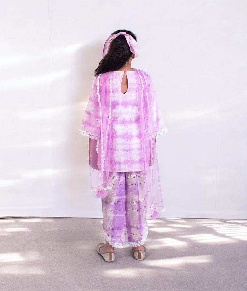 Manufactured by FAYON KIDS (Noida, U.P) Lilac Tie & Dye Kurti with Pant