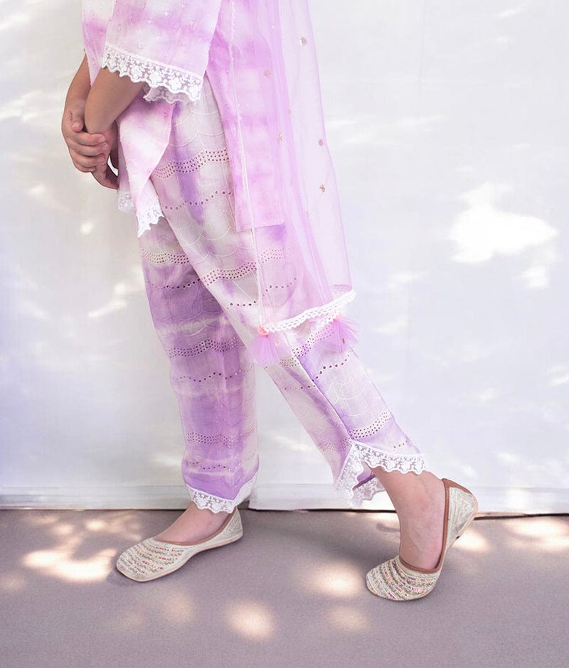 Manufactured by FAYON KIDS (Noida, U.P) Lilac Tie & Dye Kurti with Pant