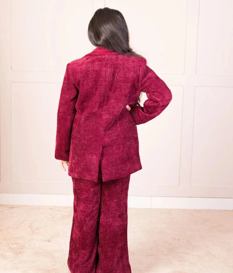 Manufactured by FAYON KIDS (Noida, U.P) Maroon Corduroy Coat Set – Winter Classic