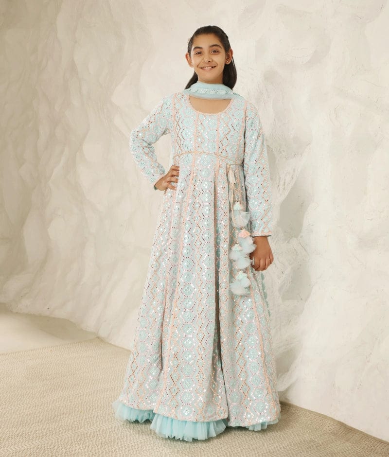 Manufactured by FAYON KIDS (Noida, U.P) Mirror Embroidered Anarkali