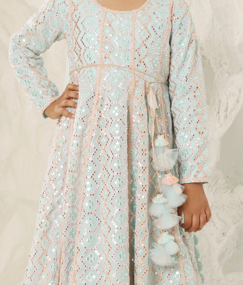 Manufactured by FAYON KIDS (Noida, U.P) Mirror Embroidered Anarkali