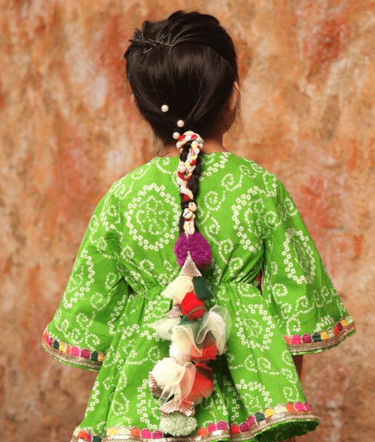 Manufactured by FAYON KIDS (Noida, U.P) Multi colored Pompom Parandi