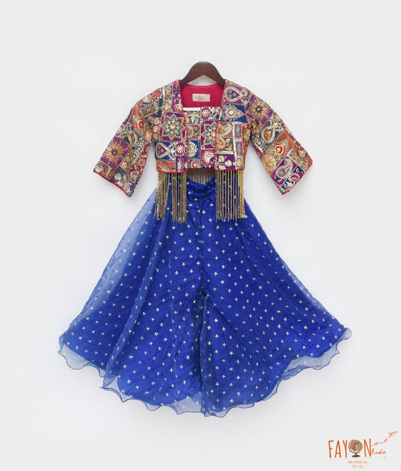 Manufactured by FAYON KIDS (Noida, U.P) Multi Coloured Jacket with Top and Sharara