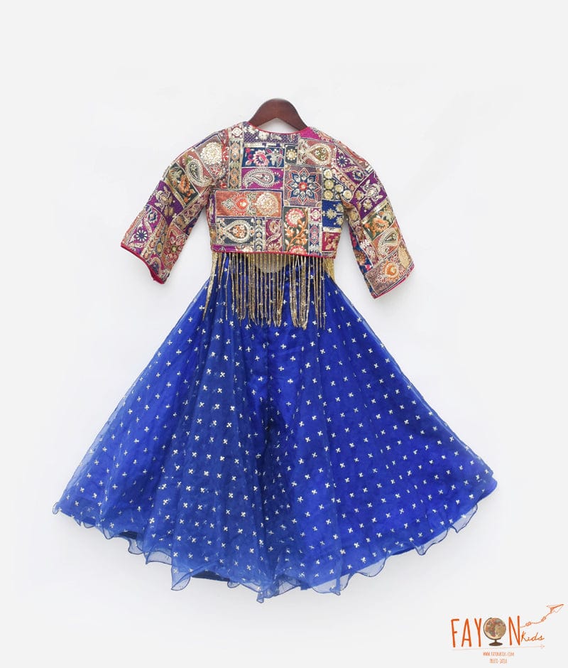 Multi Coloured Jacket with Top and Sharara