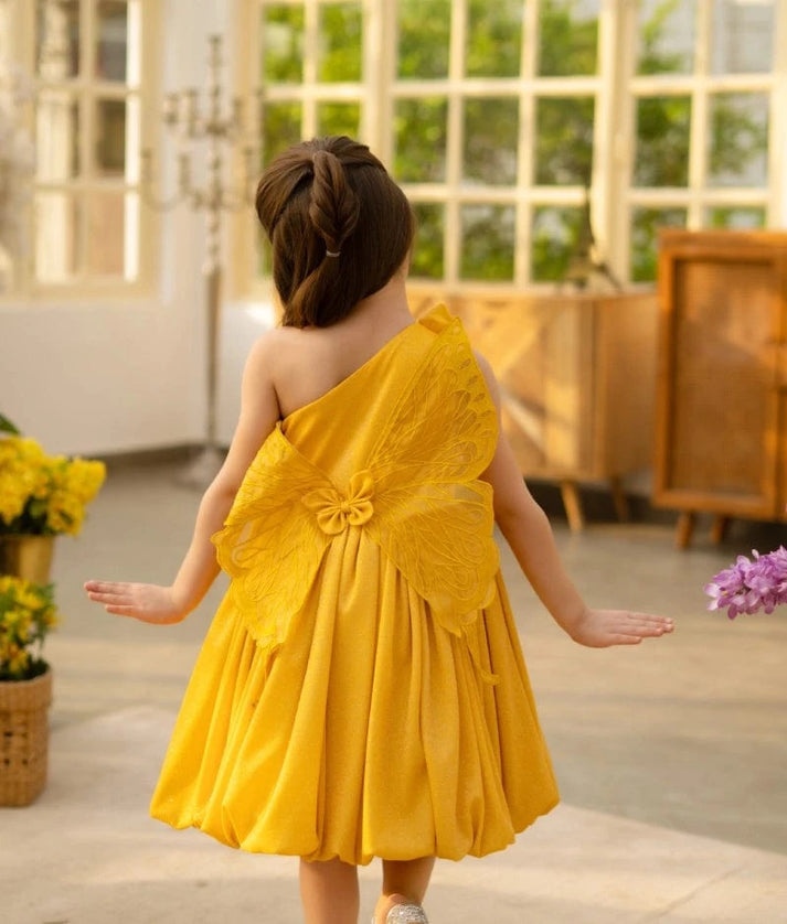 Mustard Yellow Shimmer Frock