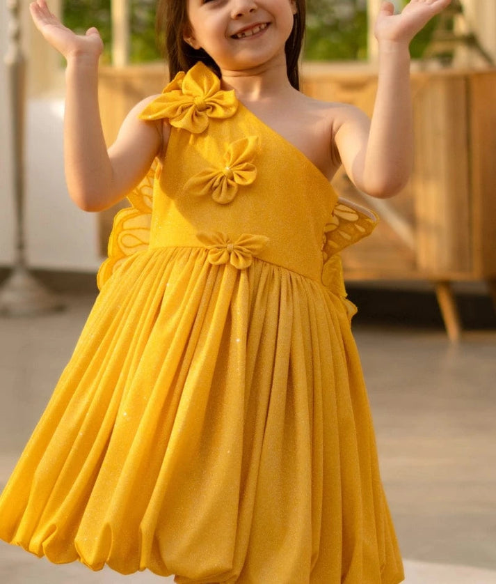 Mustard Yellow Shimmer Frock