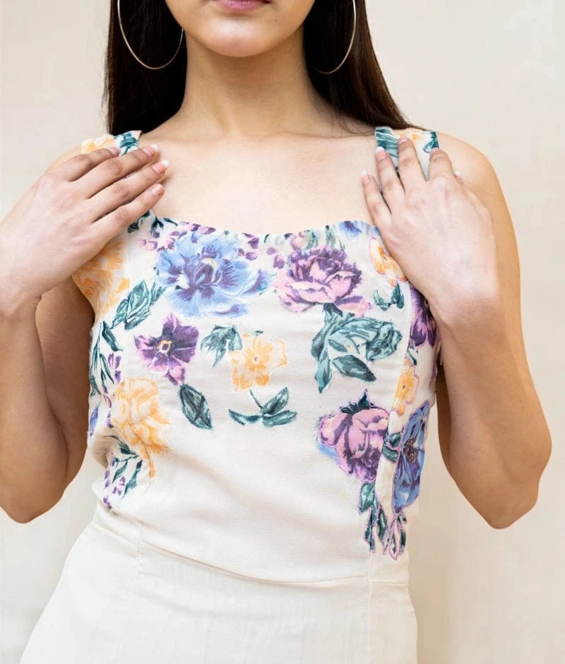 Manufactured by FAYON KIDS (Noida, U.P) Off-White Printed Dress