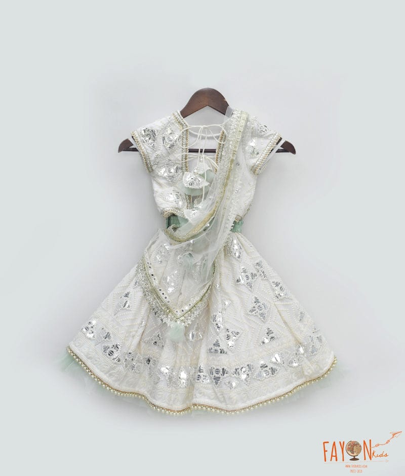 Off-white gota lehenga