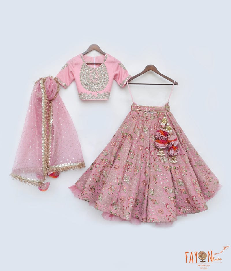 Manufactured by FAYON KIDS (Noida, U.P) Onine Pink Lehenga Choli Set