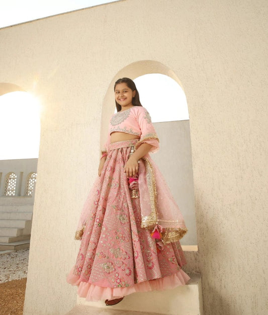 Manufactured by FAYON KIDS (Noida, U.P) Onion Pink Lehenga Choli Set for Girls