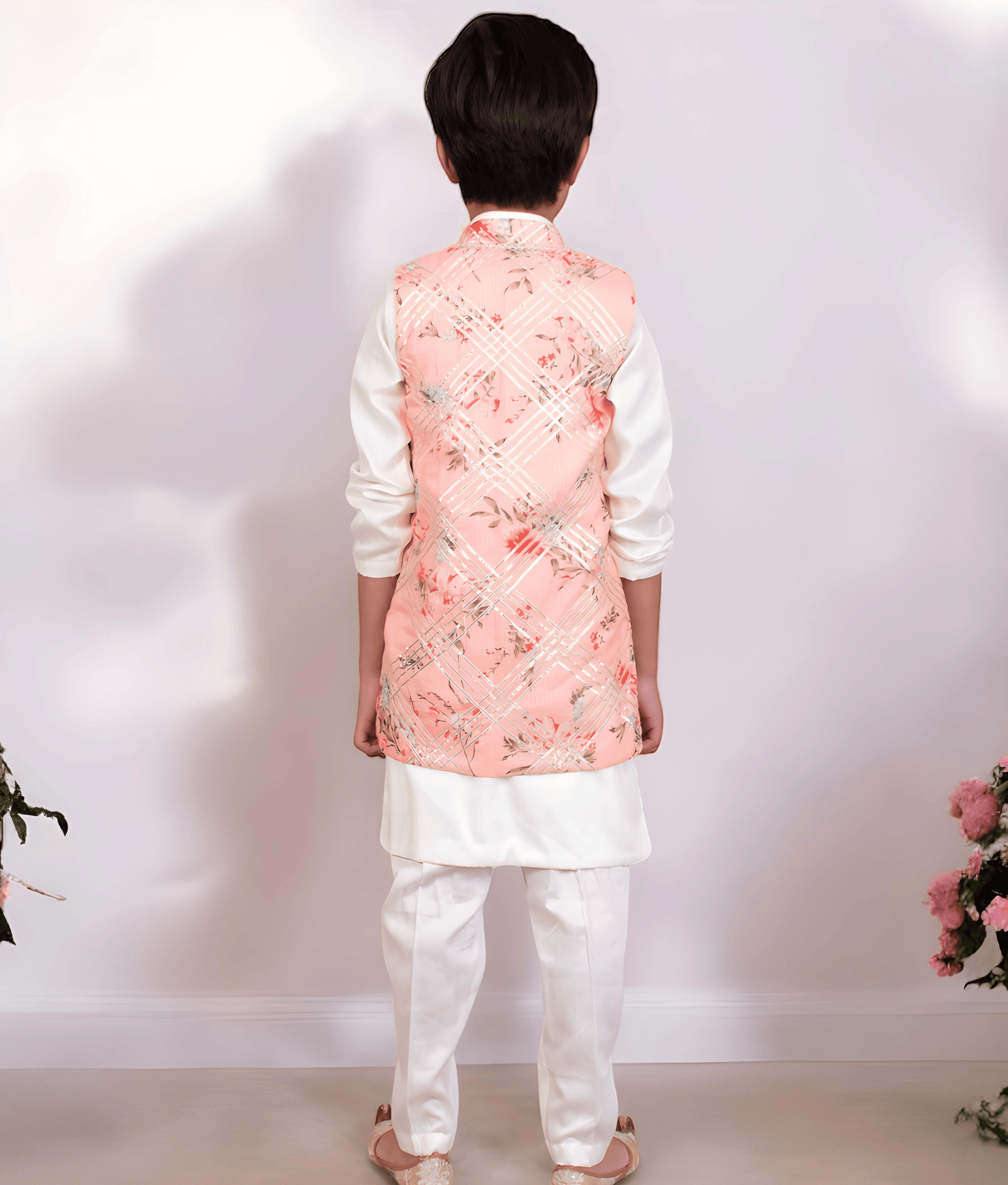Manufactured by FAYON KIDS (Noida, U.P) Peach Printed Jacket Set for Boys