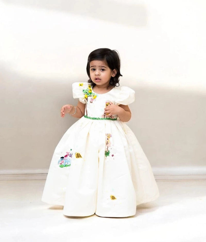 Pearl Whirl Satin Gown