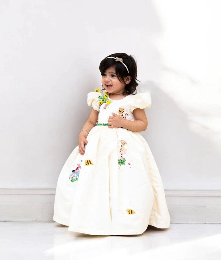 Pearl Whirl Satin Gown