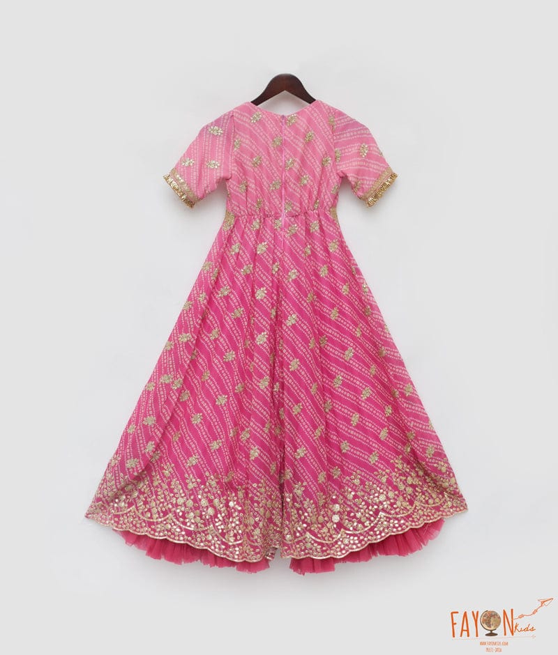 Manufactured by FAYON KIDS (Noida, U.P) Pink Bandhaj Jumpsuit for Girls