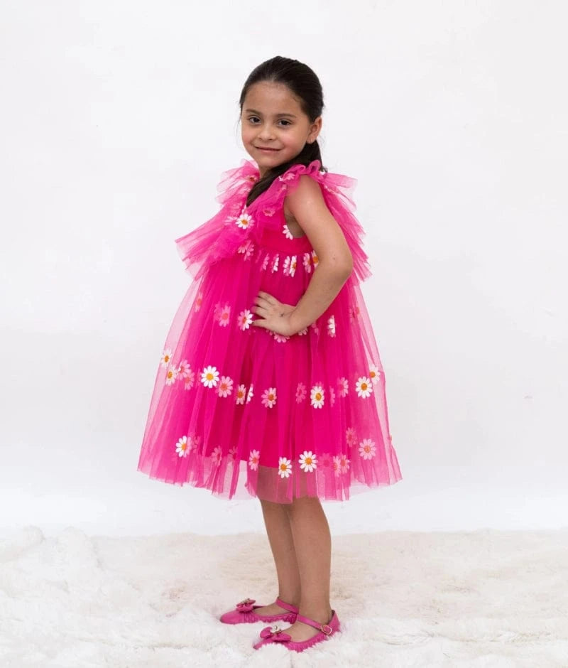 Manufactured by FAYON KIDS (Noida, U.P) Pink Bloom Net Dress