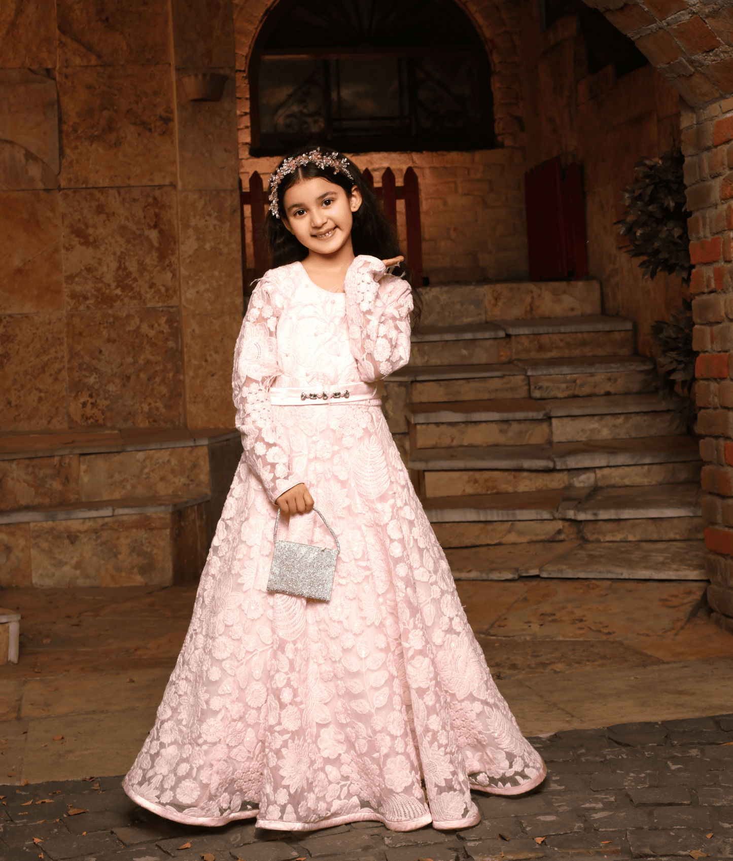 Manufactured by FAYON KIDS (Noida, U.P) Pink Floral Anarkali