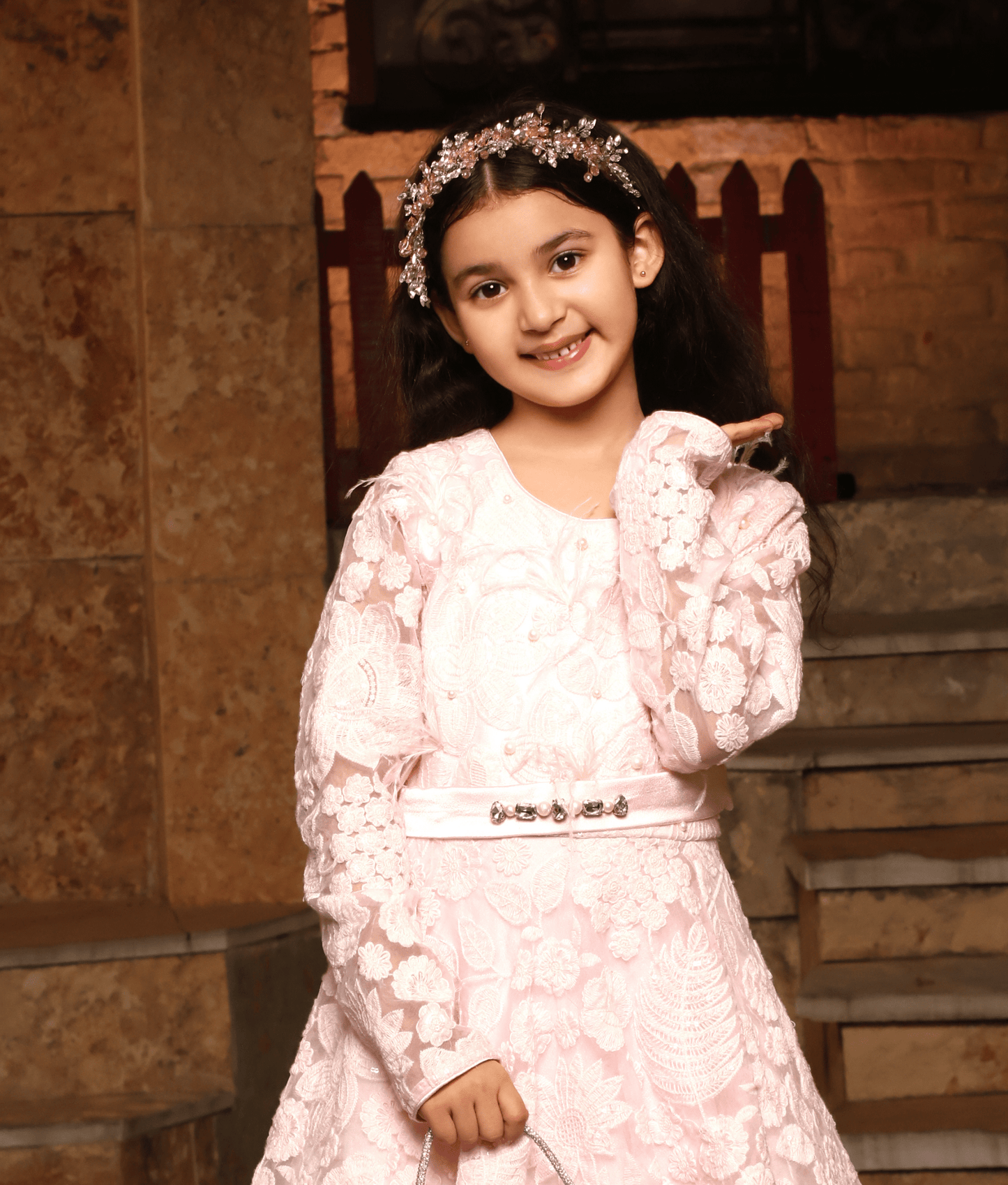Manufactured by FAYON KIDS (Noida, U.P) Pink Floral Anarkali