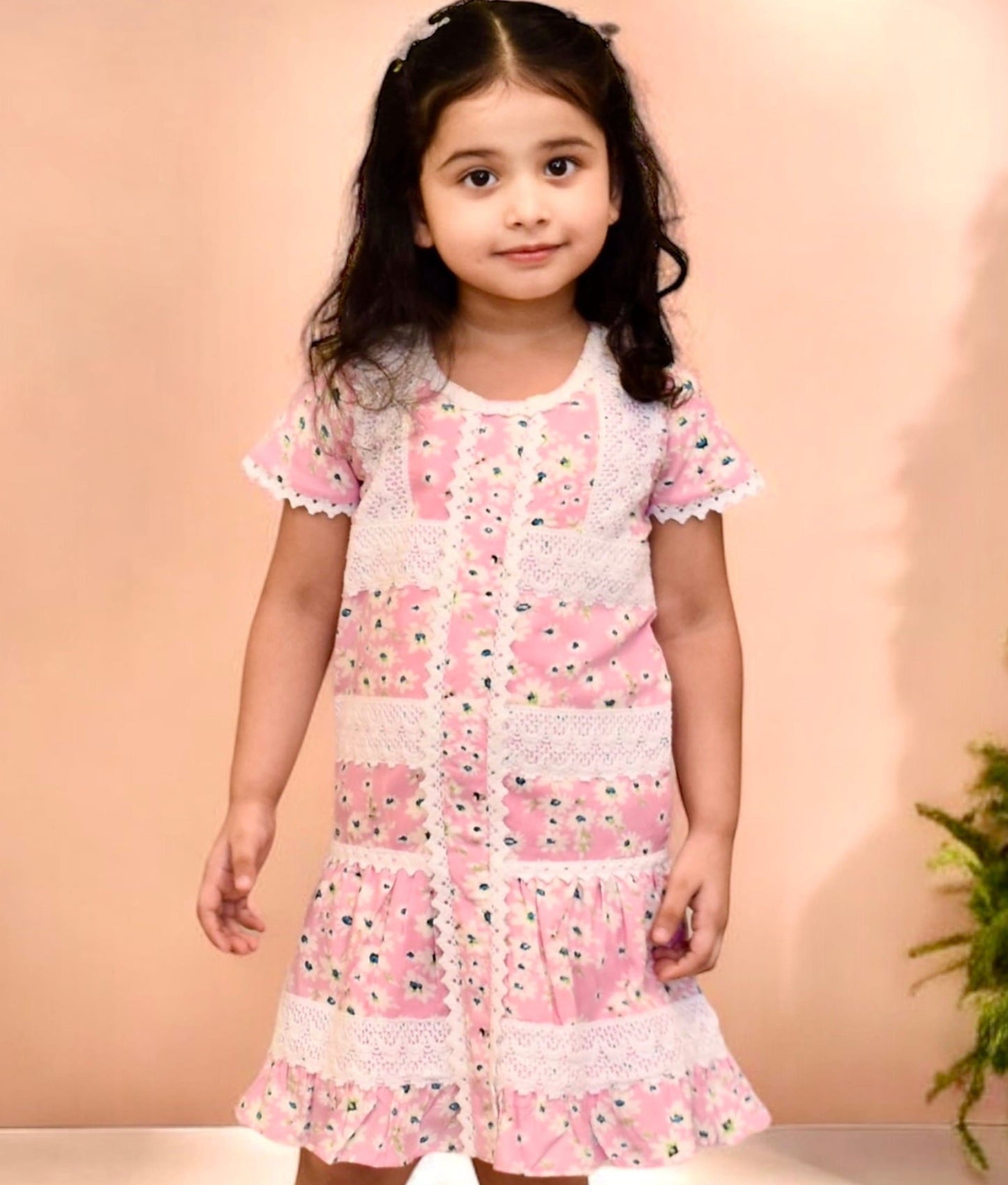 Manufactured by FAYON KIDS (Noida, U.P) Pink Floral Printed Dress