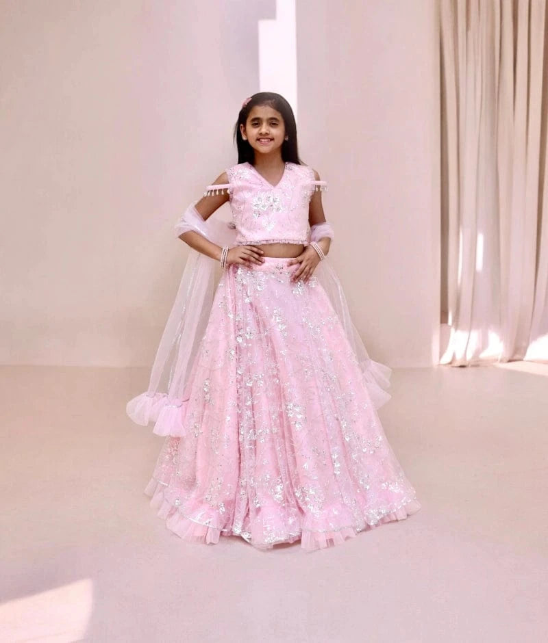 Manufactured by FAYON KIDS (Noida, U.P) Pink Lehenga Choli Set