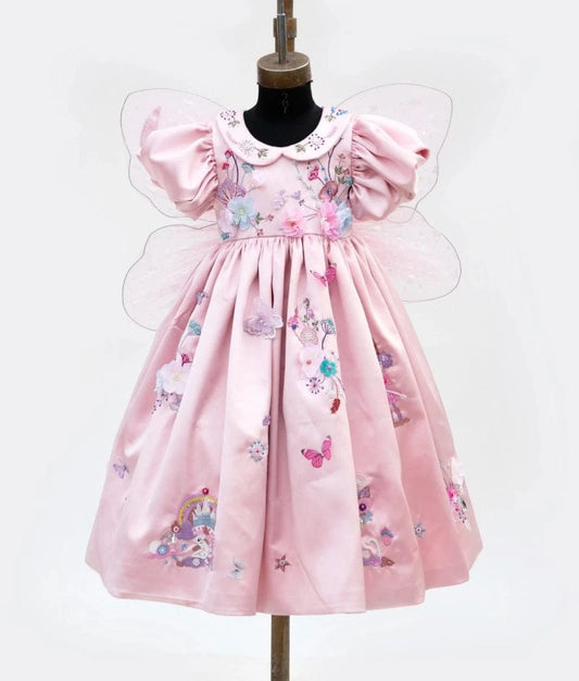 Manufactured by FAYON KIDS (Noida, U.P) Pink Satin Gown