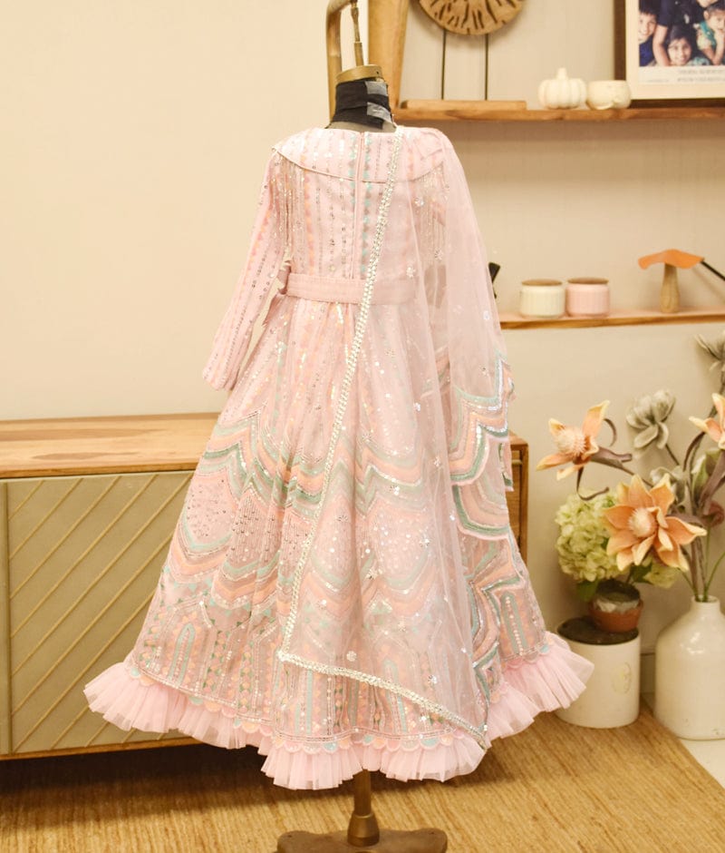 Manufactured by FAYON KIDS (Noida, U.P) Pink Sequence Embroidery Anarkali