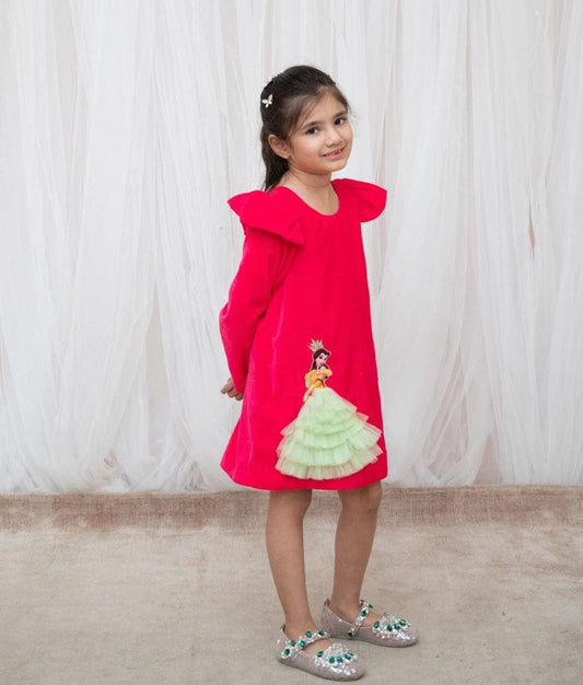 Manufactured by FAYON KIDS (Noida, U.P) Pink Velvet Dress