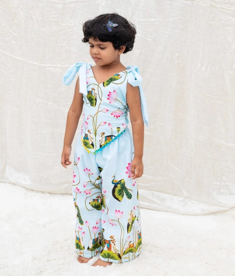 Manufactured by FAYON KIDS (Noida, U.P) Printed Crop Top with Plazo