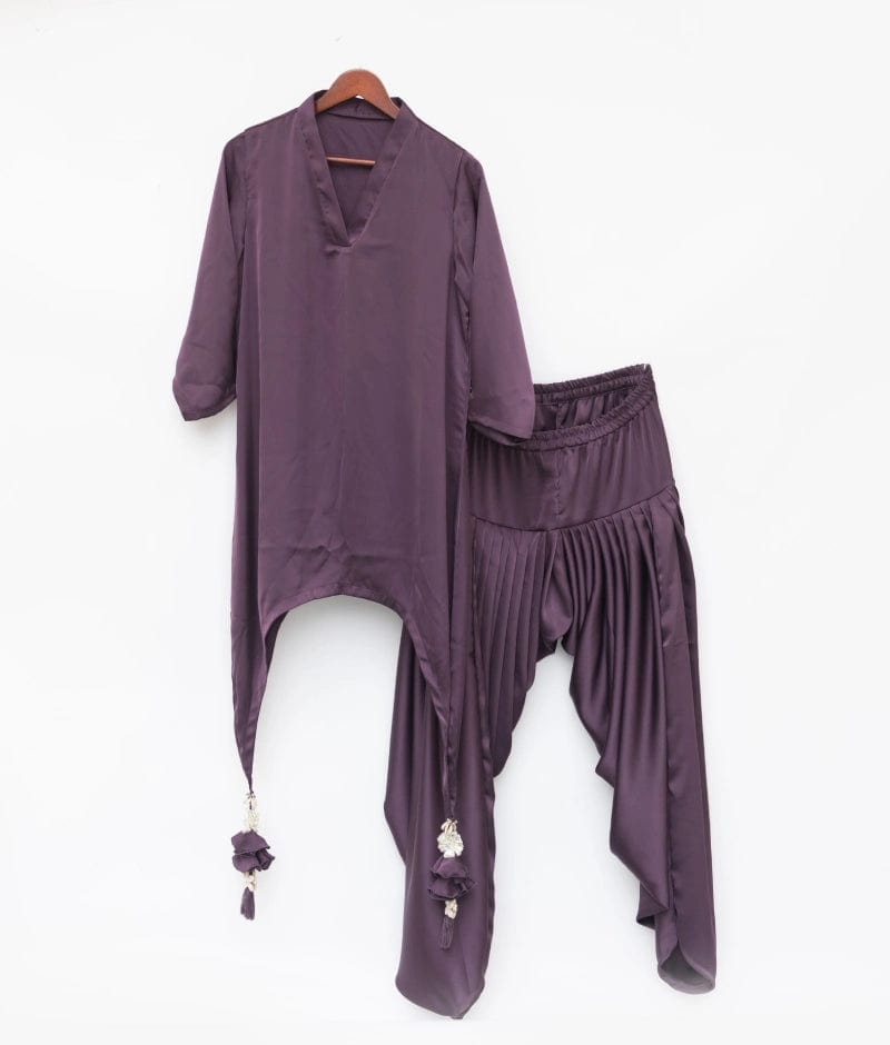 Manufactured by FAYON KIDS (Noida, U.P) Purple Crepe Kurti with Salwar