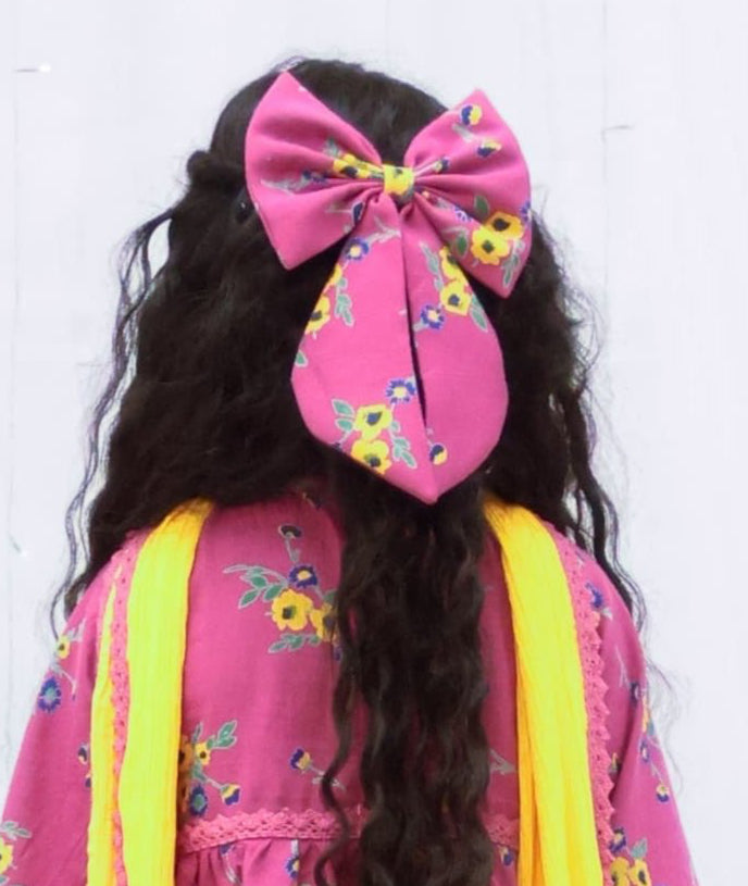 Manufactured by FAYON KIDS (Noida, U.P) Purple Printed Bow Clip for Girls