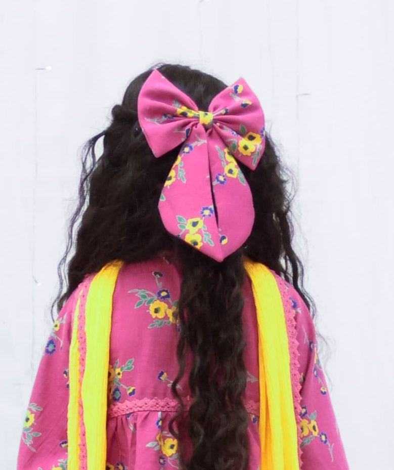 Manufactured by FAYON KIDS (Noida, U.P) Purple Printed Bow Clip for Girls