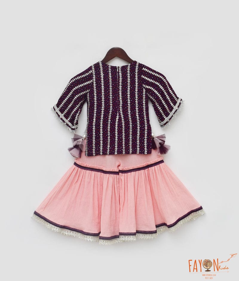 Purple Printed Sharara Set