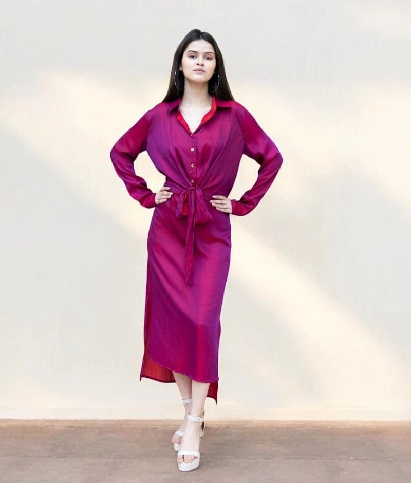 Manufactured by FAYON KIDS (Noida, U.P) Purple & Red Ombre Dress