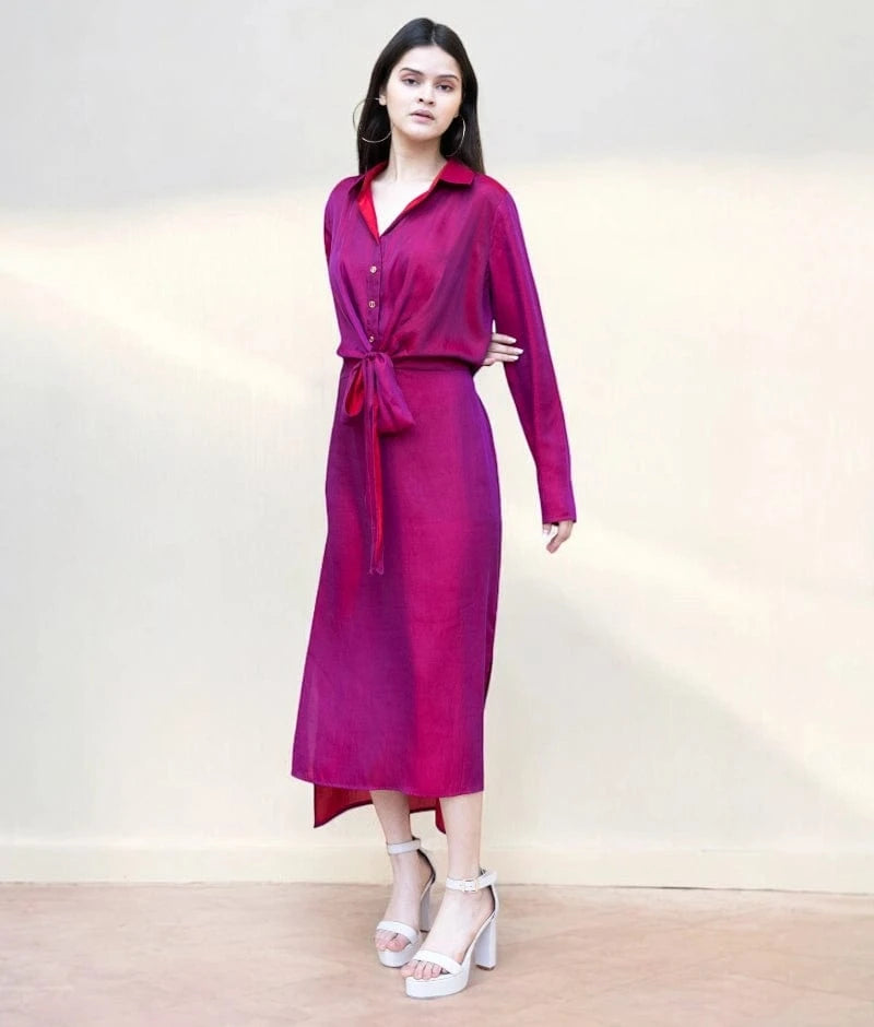 Manufactured by FAYON KIDS (Noida, U.P) Purple & Red Ombre Dress