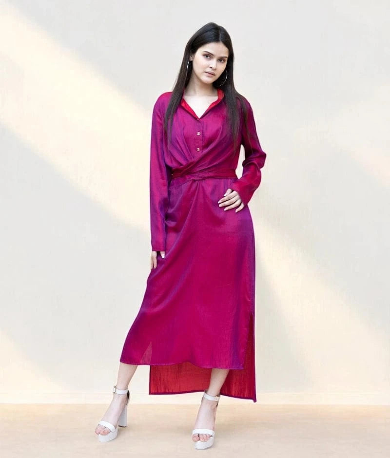 Manufactured by FAYON KIDS (Noida, U.P) Purple & Red Ombre Dress