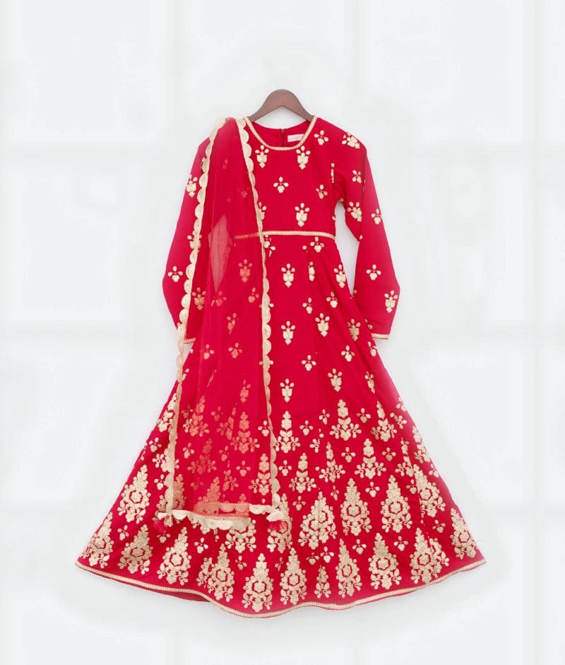 Manufactured by FAYON KIDS (Noida, U.P) Radiant Red Gota Anarkali