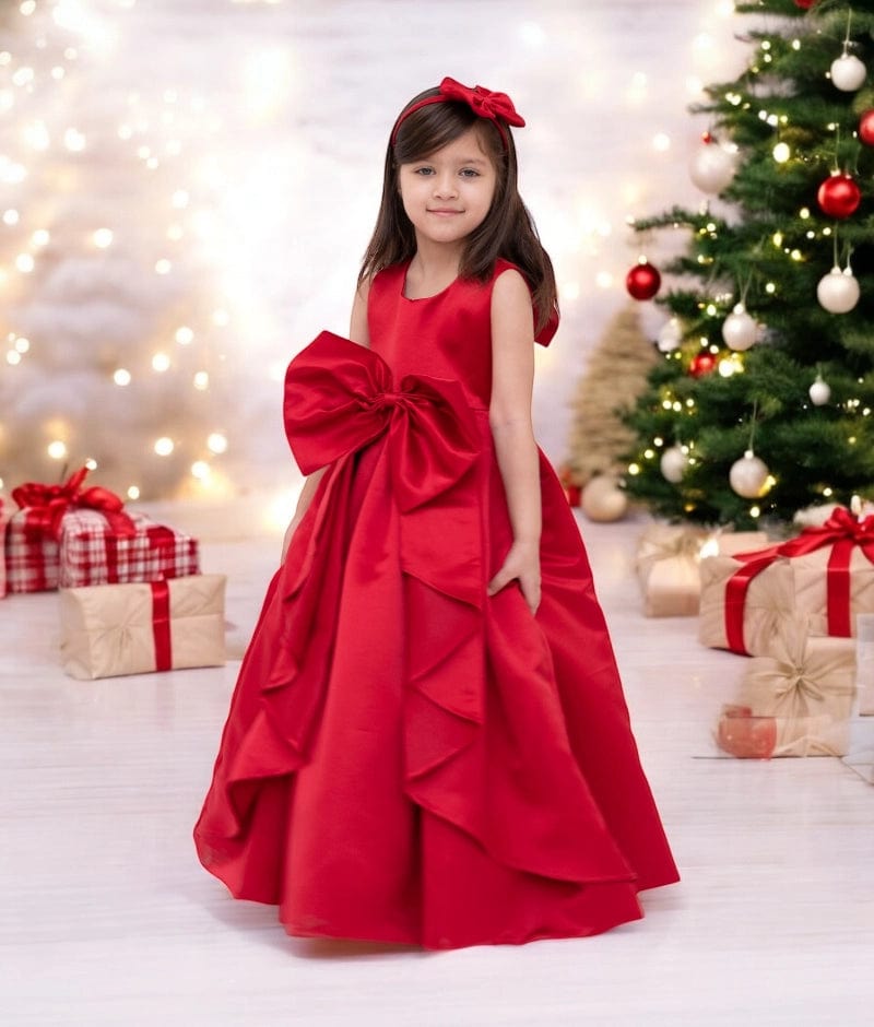 Manufactured by FAYON KIDS (Noida, U.P) Red Satin Gown