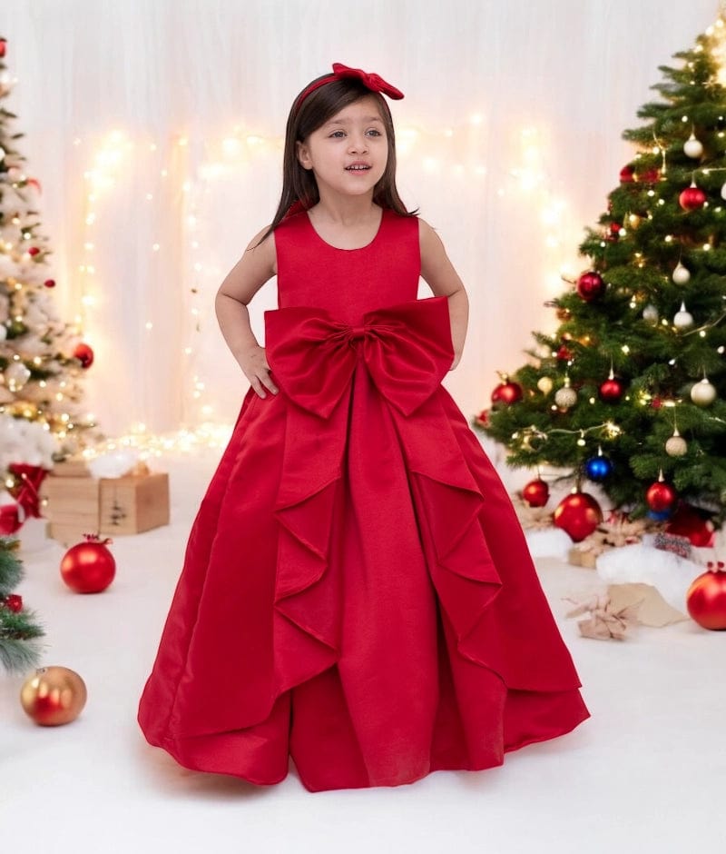 Manufactured by FAYON KIDS (Noida, U.P) Red Satin Gown