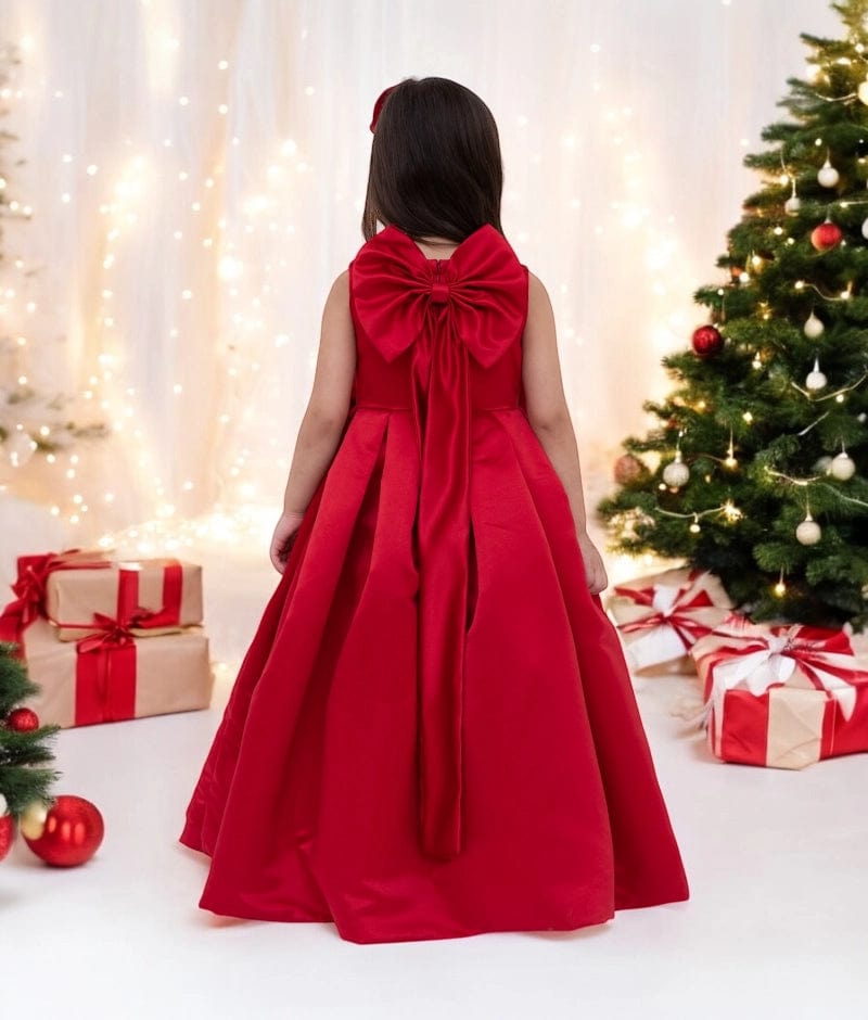 Manufactured by FAYON KIDS (Noida, U.P) Red Satin Gown