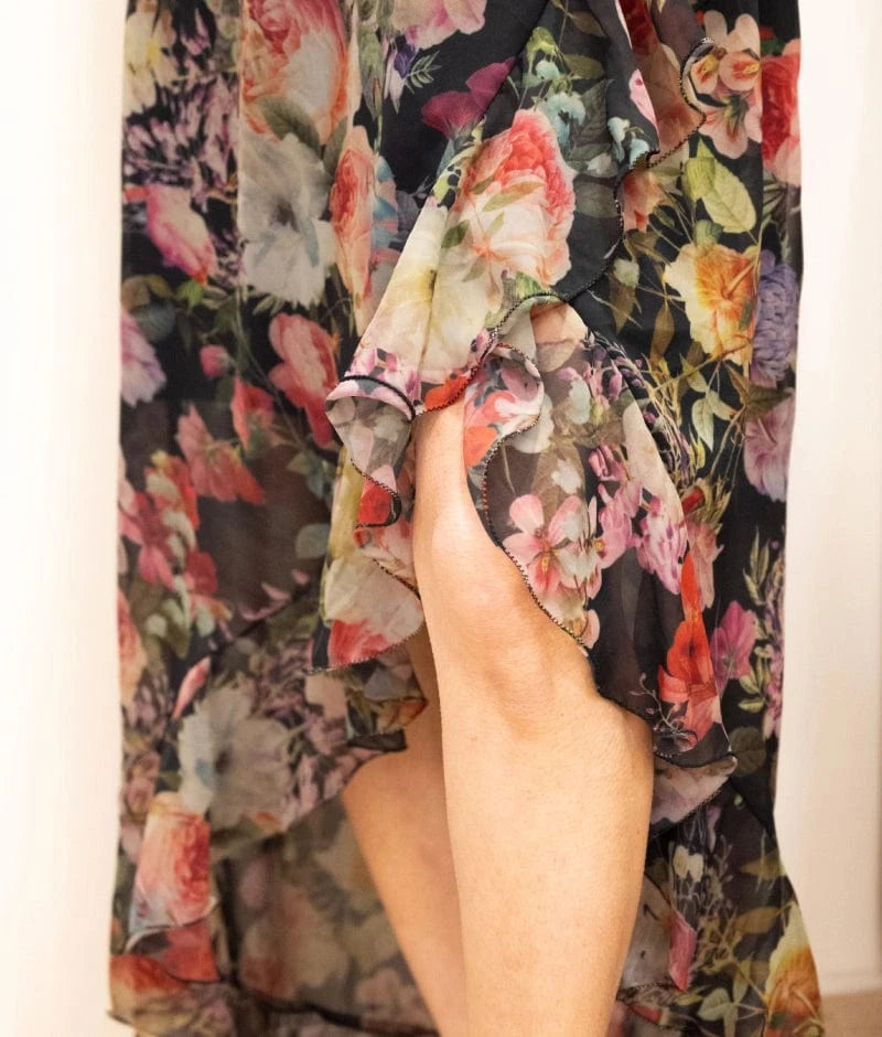 Manufactured by FAYON KIDS (Noida, U.P) Vintage Floral High-Low Dress