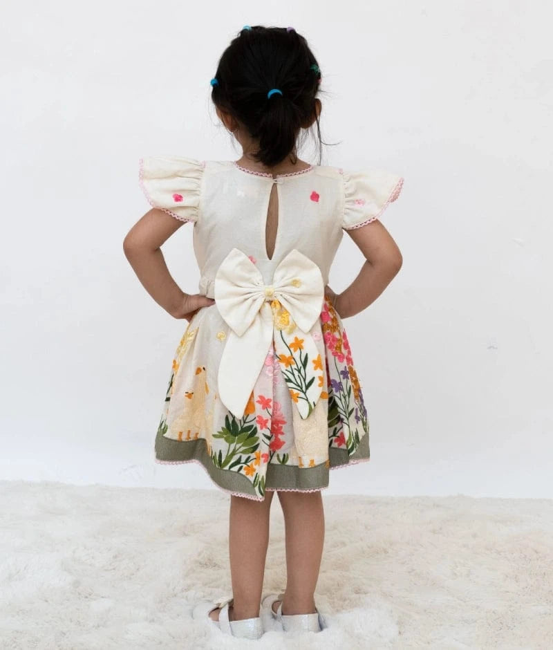 Manufactured by FAYON KIDS (Noida, U.P) White Embroidered Frock