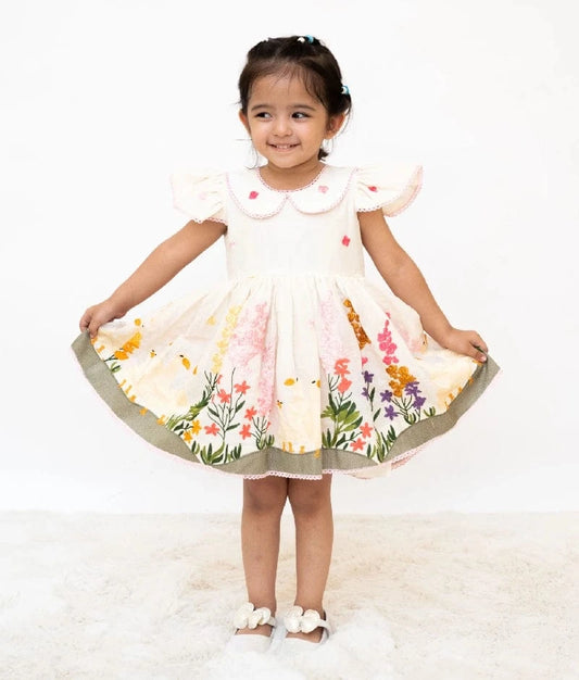 Manufactured by FAYON KIDS (Noida, U.P) White Embroidered Frock