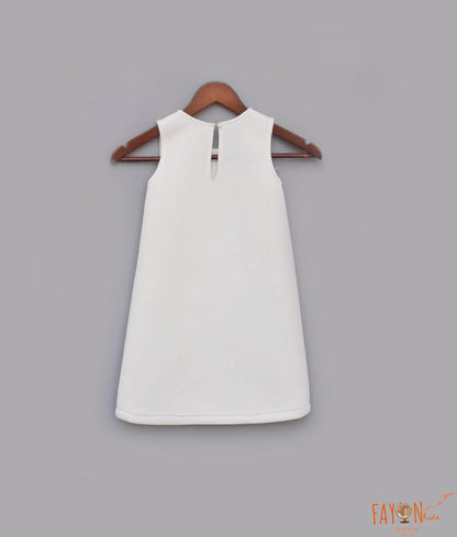 Manufactured by FAYON KIDS (Noida, U.P) White Neoprene Dress for Girls