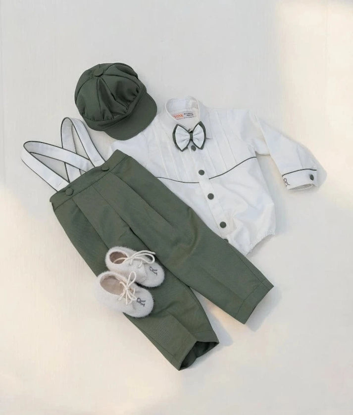 White Shirt with Green Pant