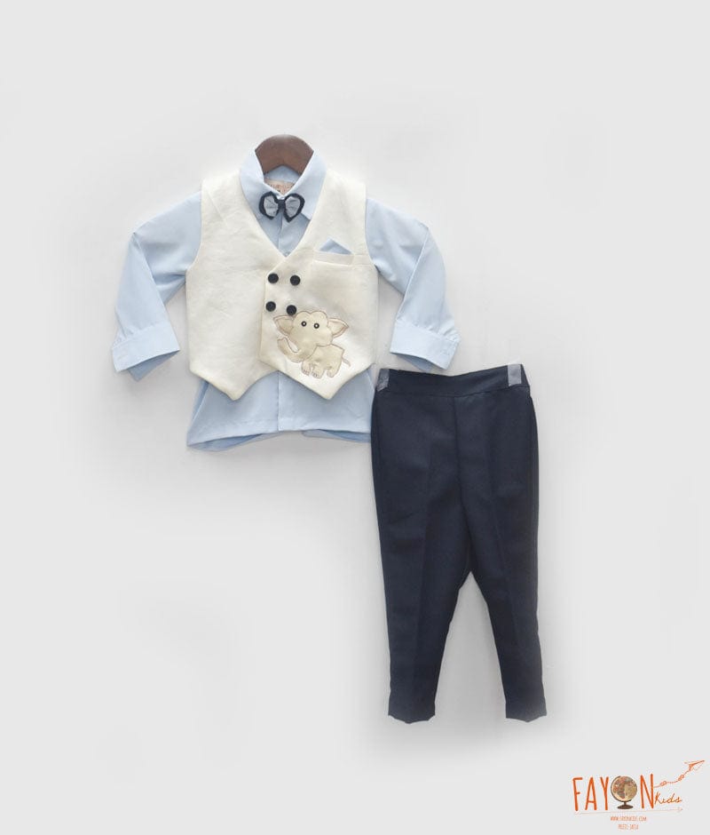 Manufactured by FAYON KIDS (Noida, U.P) White Waist Coat Set