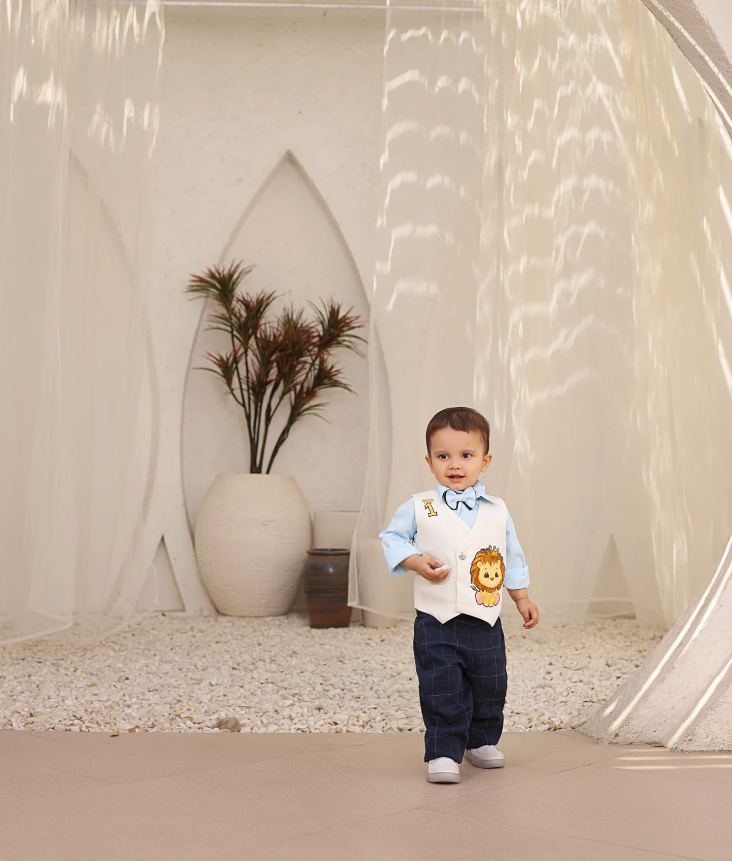 Manufactured by FAYON KIDS (Noida, U.P) White Waist Coat with Pant and Shirt for Boys